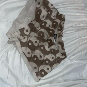 PacSun Yin Yang Brown and Cream Women's Shorts